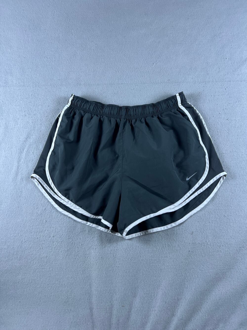 Nike Tempo Running Shorts Womens XL Dark Gray White Trim Dri-FIT Performance